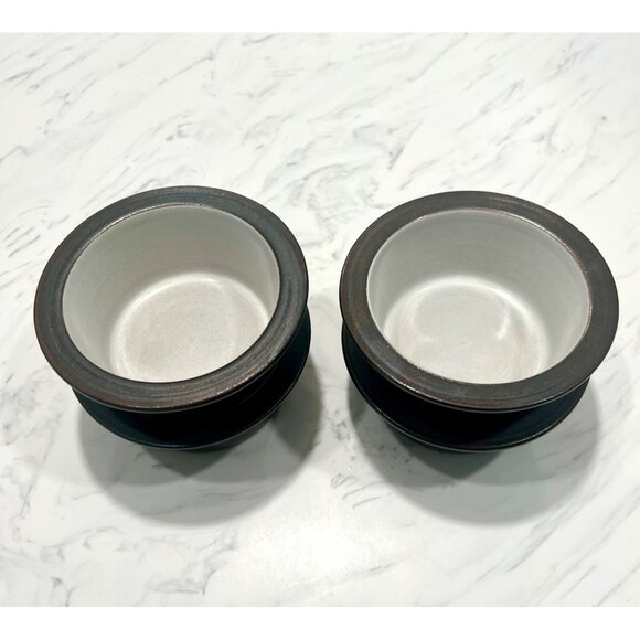 Heath Ceramics Rim Bowls Bakers (Set of 2) Opaque White Matte Brown 5 1/8" - Picture 3 of 10